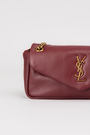 Сумка 26 см золотое лого бордовая кожа 037940