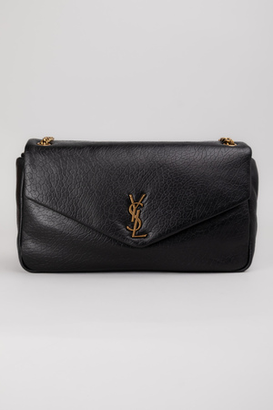 Сумка 38 см золоте лого чорна шкіра рельеф 037949