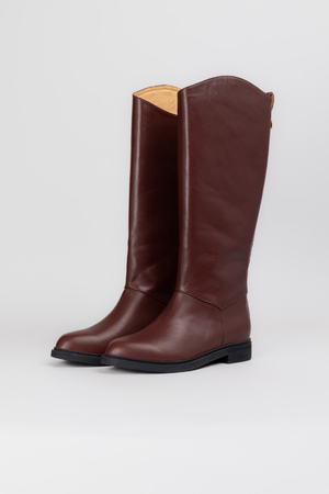 Сапоги высокие коричневая кожа 037980