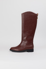 Чоботи високі коричнева шкіра 037980
