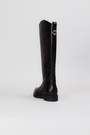 Сапоги высокие черная кожа 037981