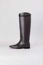 Сапоги темно-серая кожа 037988