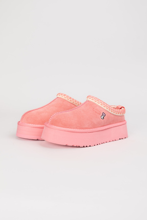 Ugg низкие белая вышивка темно-розовый замш 037992