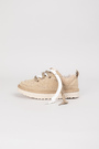 Ugg кросівки висока підошва біле хутро коричнево-білий замш 038006