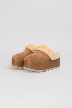 Ugg высокая подошва светло-коричневый замш 038018