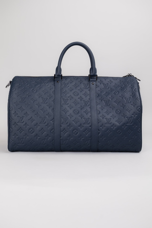 Сумка 50 см монограм дорожня сіра шкіра 038036