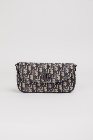 Сумка 22 см монограм чорна шкіра текстиль 038044