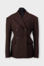 Піджак гудзики коричневий котон 038101