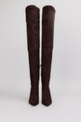 Сапоги высота 60 см темно-коричневый замш 038123