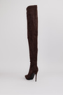 Сапоги высота 60 см темно-коричневый замш 038123