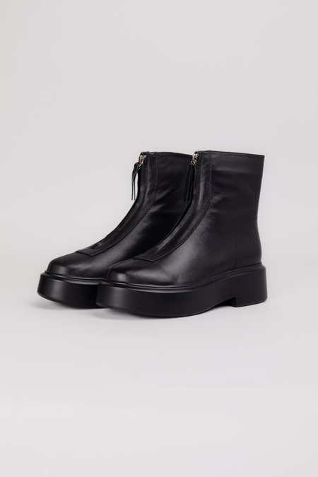 Черевики блискавка чорна шкіра 038126