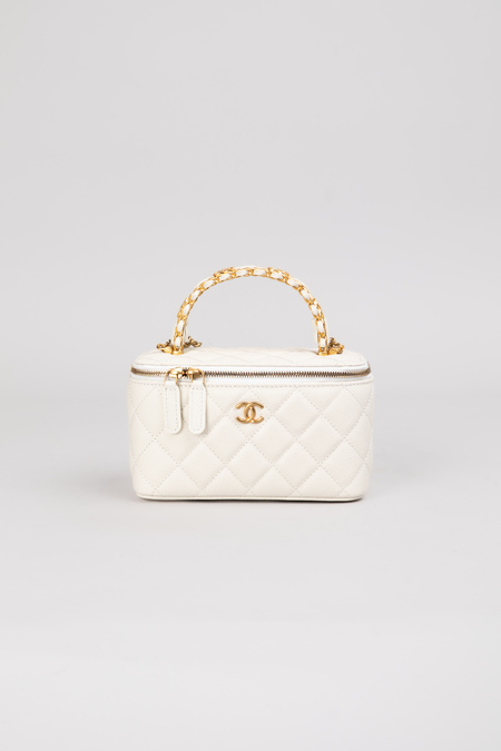 Сумка 16 см золотая фурнитура белая рельефная кожа 038166