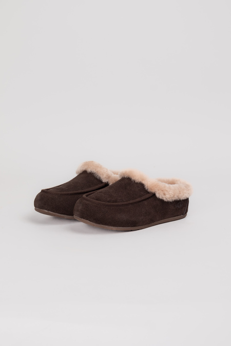 Ugg біле хутро темно-коричневий замш 038217