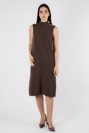 Сукня золоте лого коричневий котон 038219