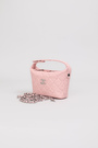 Сумка 16 см серебряное лого розовая кожа 038249