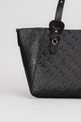 Сумка 40 см монограмм черная кожа рельеф 038302