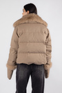 Куртка хутряний комірець+рукавички темно-бежевий текстиль 038315