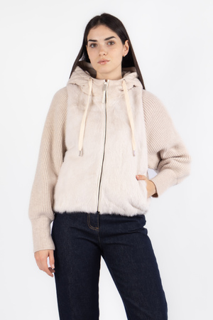 Куртка хутро бежевий текстиль 038373