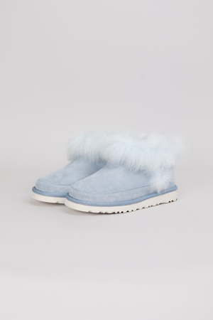 Ugg белый мех голубой замш 038381