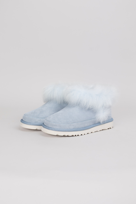Ugg біле хутро блакитний замш 038381