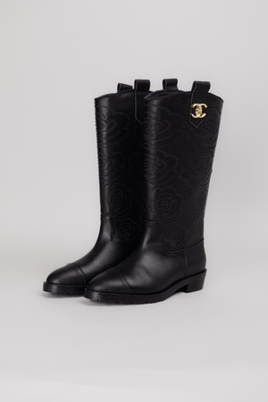 Черевики золоте лого чорна шкіра 038409