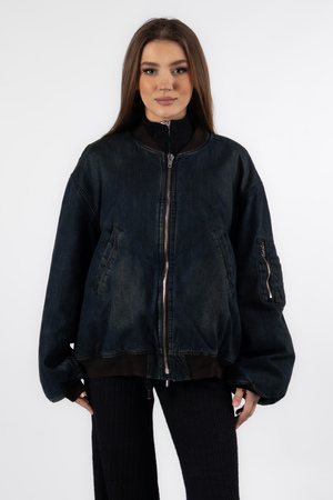 Куртка блискавка чорний джинс 038428