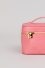 Сумка косметичка 19 см рожева шкіра 038434