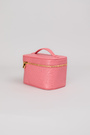 Сумка косметичка 19 см рожева шкіра 038434