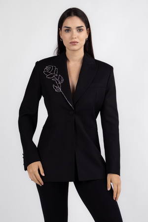 Піджак квітка чорний текстиль 038436