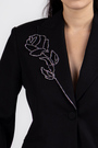 Пиджак цветок черный текстиль 038436