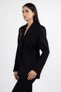 Пиджак цветок черный текстиль 038436