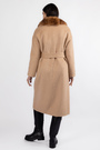 Пальто мех коричневый текстиль 038504