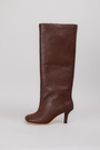Сапоги высокие шоколад кожа 038606