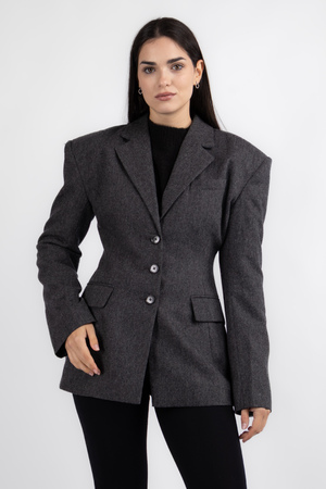 Піджак темно-сірий текстиль 038608
