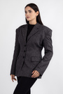 Пиджак черно-серый текстиль 038608