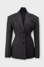 Пиджак черно-серый текстиль 038608