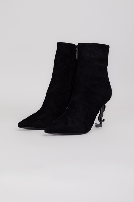 Сапоги черная замша 038609