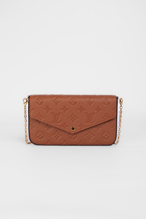 Сумка гаманець 22 см коричнева шкіра 038778