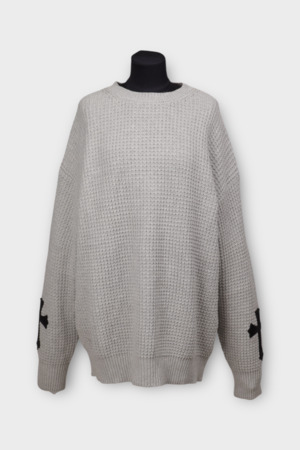 Светр чорне лого світло-сірий котон 038939