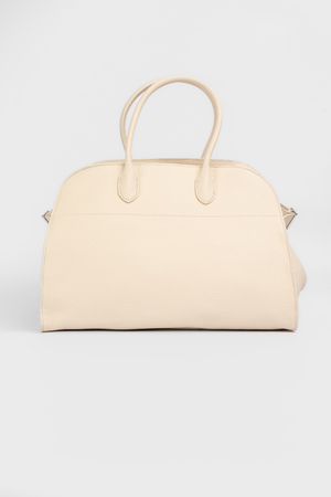 Сумка 38 см молочна шкіра рельеф 039062