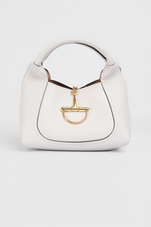 Сумка 28 см золота фурнітура біла шкіра рельеф 039063