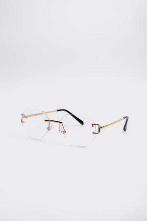 Окуляри прозора лінза золота дужка 039177-0