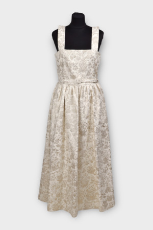 Платье с золотом белый коттон 039231