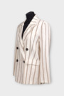 Піджак у смужку молочний коттон 039245
