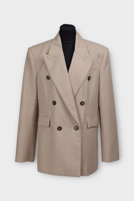 Піджак в клітинку молочний коттон 039246