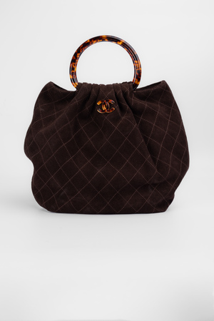 Сумка 23 см темно-коричнева замша 039281