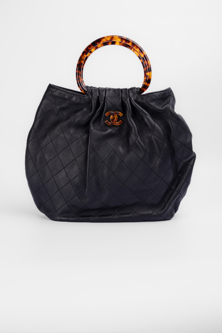 Сумка 23 см лого чорна шкіра 039291