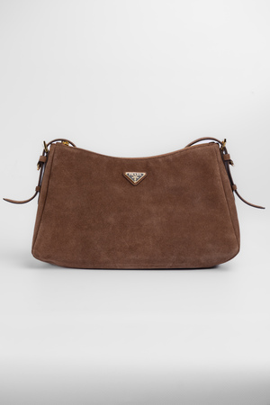 Сумка 37 см золота фурнітура коричнева замша 039314