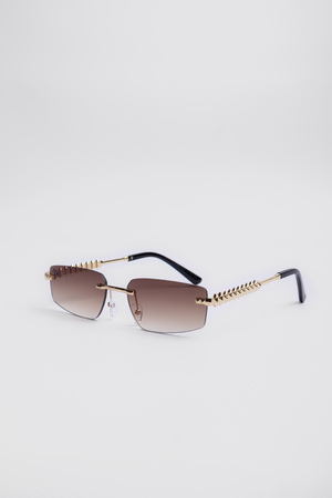 Окуляри коричнева лінза золота оправа 039440-7