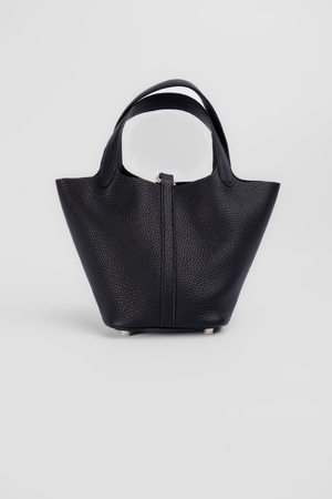 Сумка 30 см чорна шкіра 039610